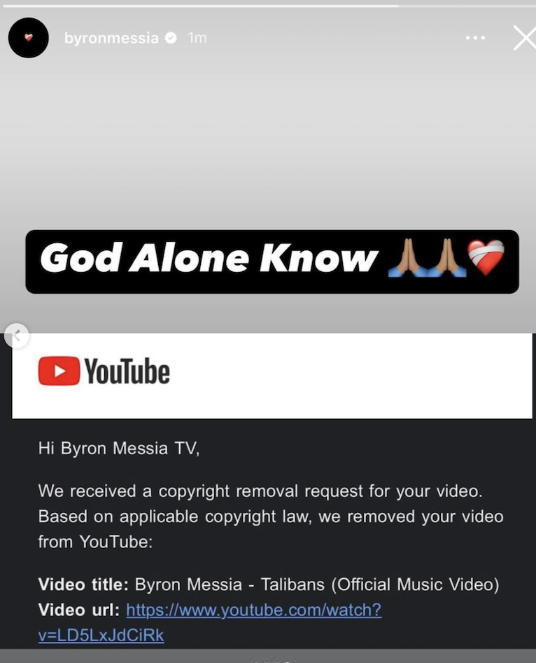 Talibans Removed From YouTube Due to Copyright Claim